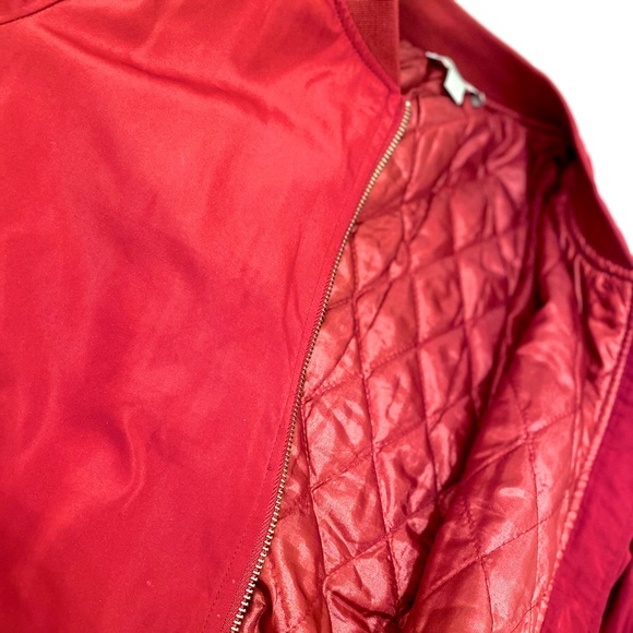 Womens Red Bomber Jacket - Picture 3 of 3